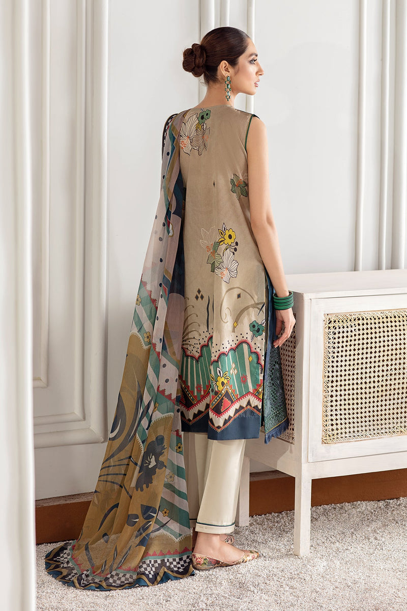 Baroque | Lawn Collection 24 | FL21-D1 - Pakistani Clothes for women, in United Kingdom and United States