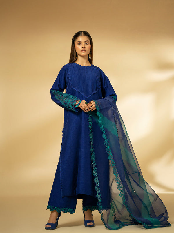 Fozia Khalid | Eid Edit 24 | Sapphire Elegance - Hoorain Designer Wear - Pakistani Ladies Branded Stitched Clothes in United Kingdom, United states, CA and Australia