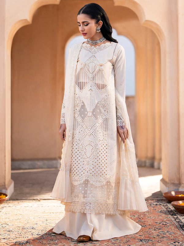 Binilyas | Dilbaro Embroidered Festive Lawn 24 | 401-A - Hoorain Designer Wear - Pakistani Ladies Branded Stitched Clothes in United Kingdom, United states, CA and Australia
