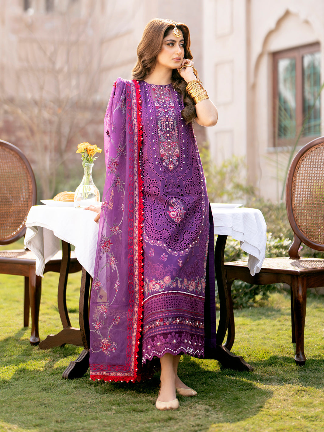 Binilyas | Dilbaro Embroidered Festive Lawn 24 | 404-A - Pakistani Clothes for women, in United Kingdom and United States