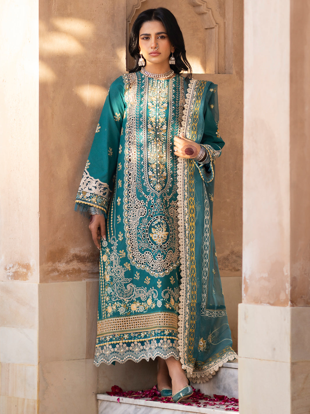 Binilyas | Dilbaro Embroidered Festive Lawn 24 | 404-B - Pakistani Clothes for women, in United Kingdom and United States