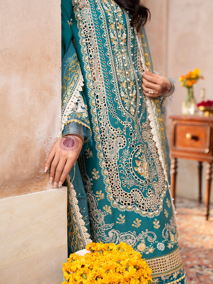 Binilyas | Dilbaro Embroidered Festive Lawn 24 | 404-B - Hoorain Designer Wear - Pakistani Ladies Branded Stitched Clothes in United Kingdom, United states, CA and Australia