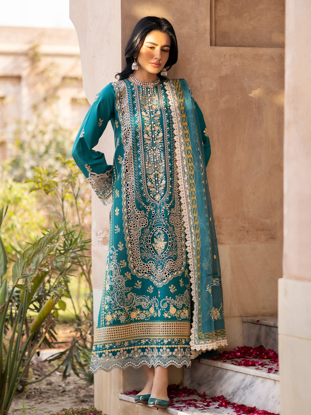 Binilyas | Dilbaro Embroidered Festive Lawn 24 | 404-B - Pakistani Clothes for women, in United Kingdom and United States