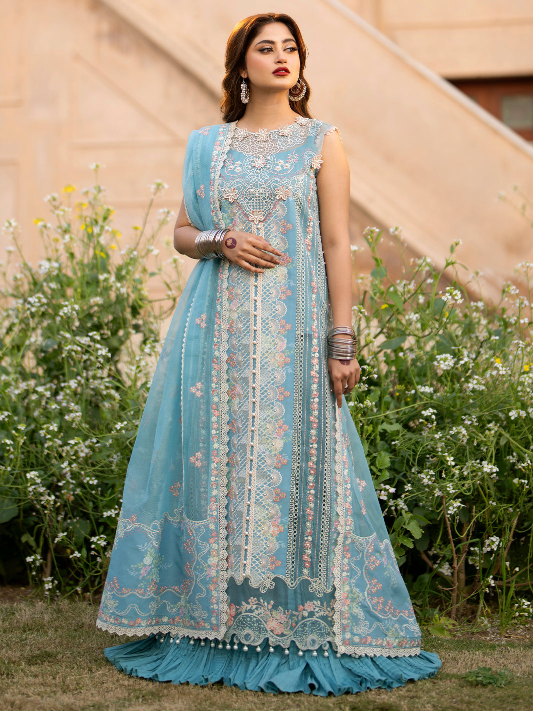 Binilyas | Dilbaro Embroidered Festive Lawn 24 | 406-B - Pakistani Clothes for women, in United Kingdom and United States