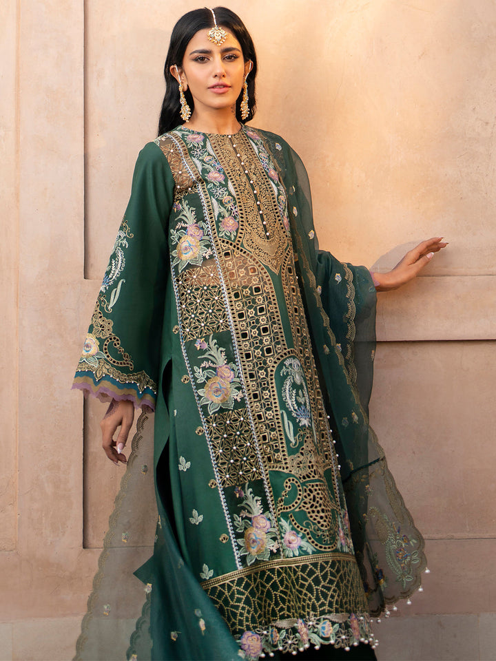 Binilyas | Dilbaro Embroidered Festive Lawn 24 | 407-A - Hoorain Designer Wear - Pakistani Ladies Branded Stitched Clothes in United Kingdom, United states, CA and Australia
