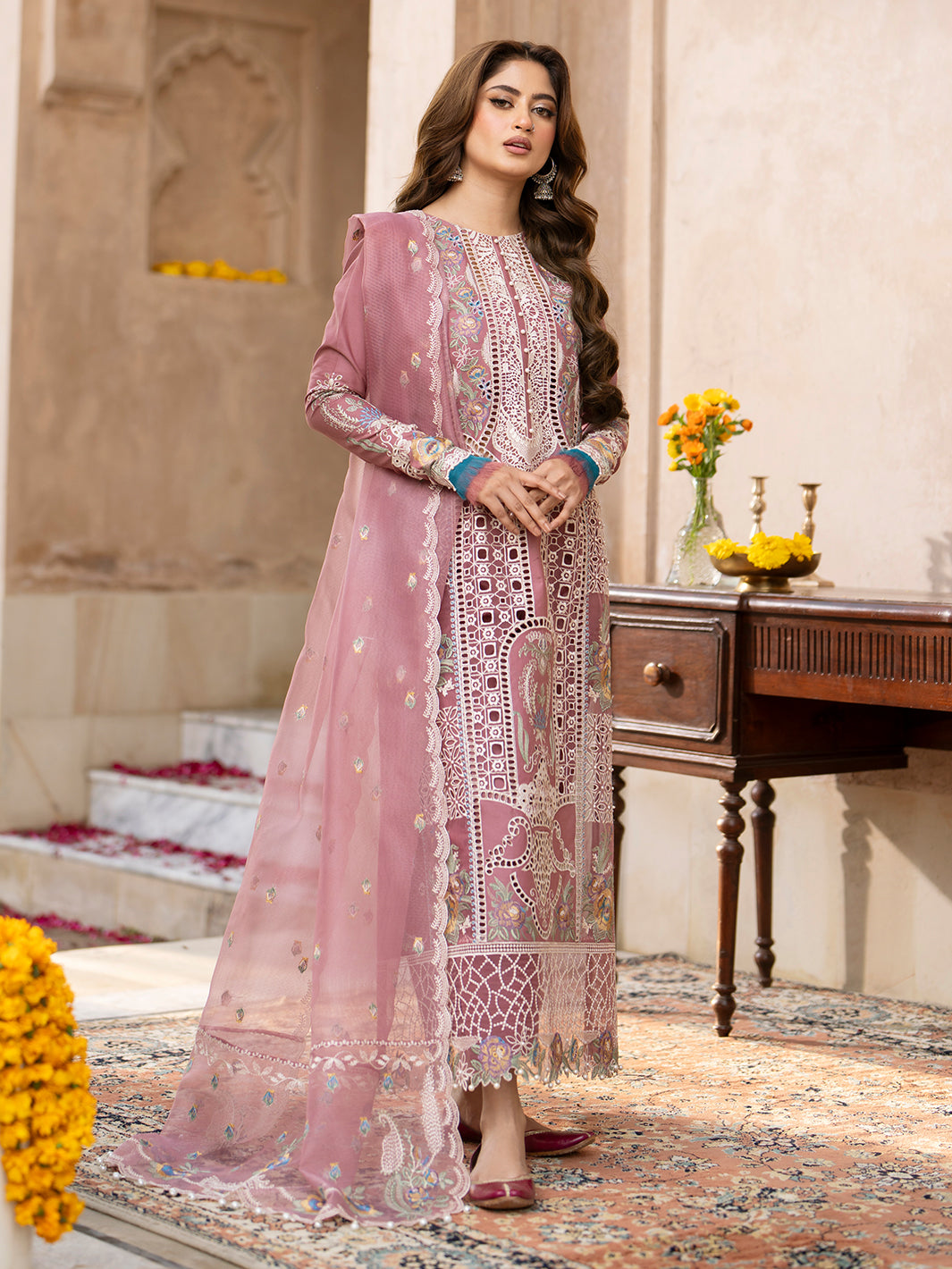 Binilyas | Dilbaro Embroidered Festive Lawn 24 | 407-B - Pakistani Clothes for women, in United Kingdom and United States