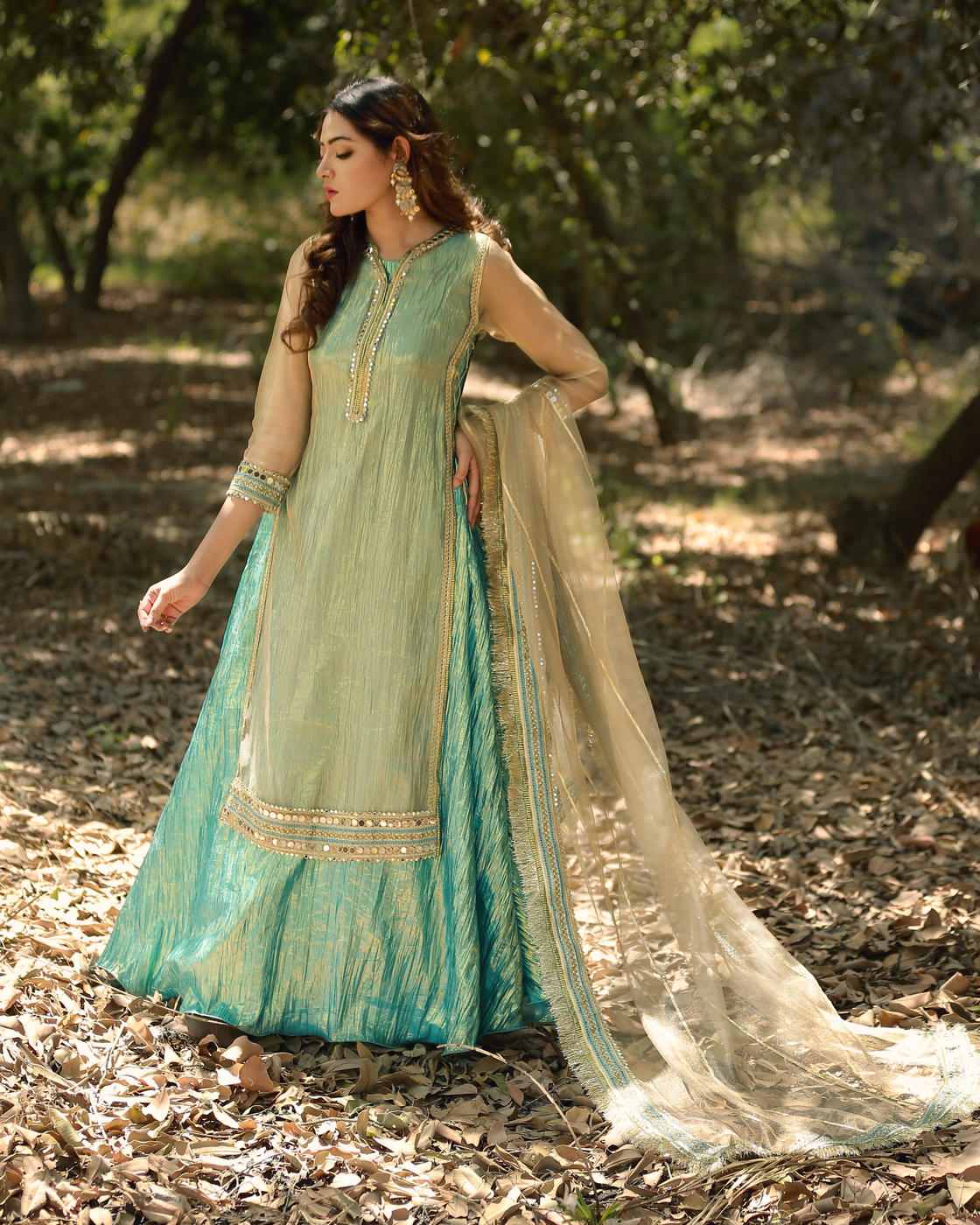 Zar | Formals Wear | Golden/Turquoise