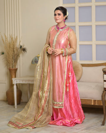 Zar | Formals Wear | Golden/Pink