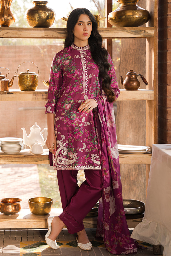 Cross Stitch | Eid Lawn 24 | IRIS MAUVE - Pakistani Clothes for women, in United Kingdom and United States