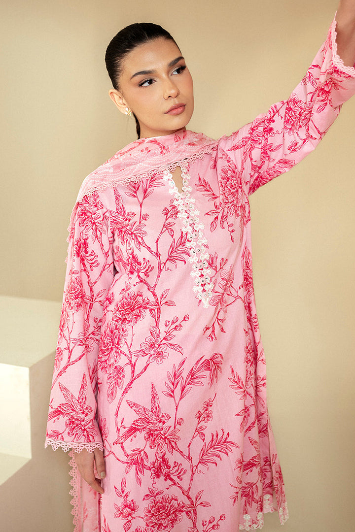Cross Stitch | Daily Lawn 24 | SHADED PINK-3 PIECE LAWN SUIT - Hoorain Designer Wear - Pakistani Ladies Branded Stitched Clothes in United Kingdom, United states, CA and Australia