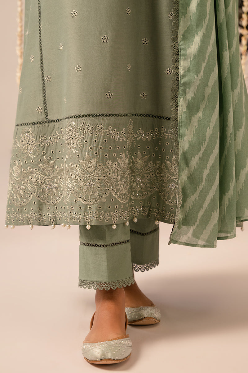 Cross Stitch | Mahiri Embroidered Collection 24 | Sage Green - Pakistani Clothes for women, in United Kingdom and United States