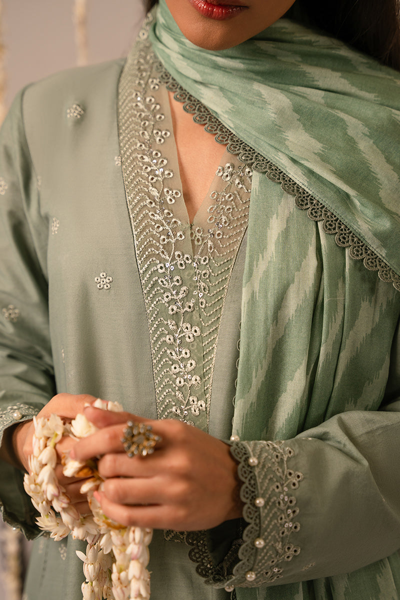 Cross Stitch | Mahiri Embroidered Collection 24 | Sage Green - Pakistani Clothes for women, in United Kingdom and United States