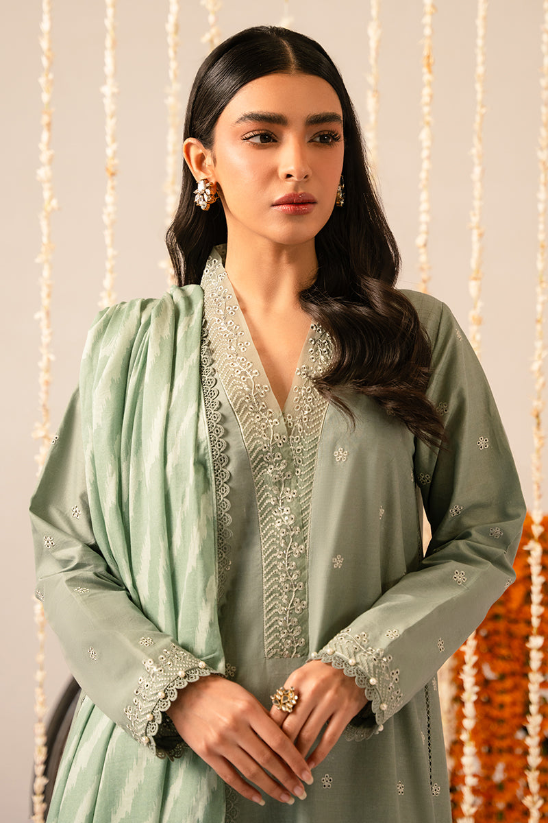 Cross Stitch | Mahiri Embroidered Collection 24 | Sage Green - Pakistani Clothes for women, in United Kingdom and United States