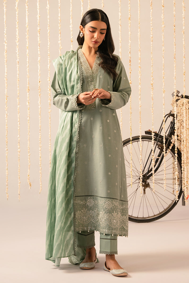 Cross Stitch | Mahiri Embroidered Collection 24 | Sage Green - Pakistani Clothes for women, in United Kingdom and United States