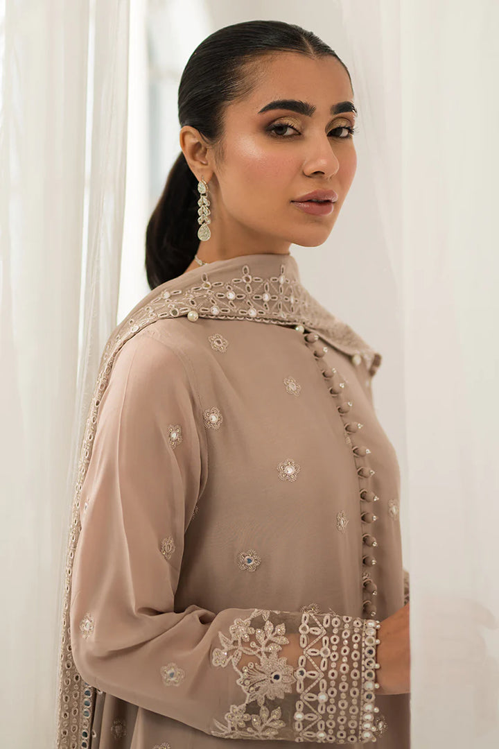 Cross Stitch | Luxe Atelier 24 | Maple Brown - Hoorain Designer Wear - Pakistani Ladies Branded Stitched Clothes in United Kingdom, United states, CA and Australia