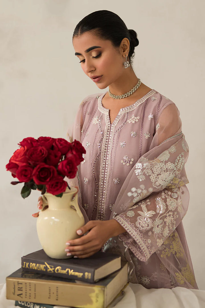 Cross Stitch | Luxe Atelier 24 | Mauve Somber - Hoorain Designer Wear - Pakistani Ladies Branded Stitched Clothes in United Kingdom, United states, CA and Australia