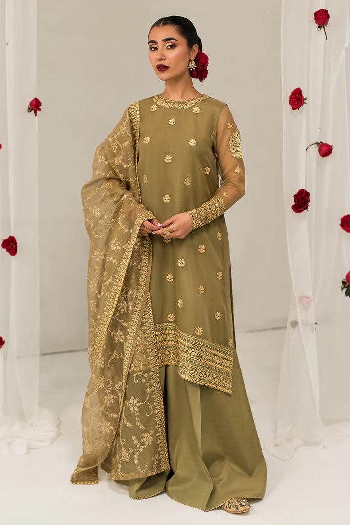 Cross Stitch | Luxe Atelier 24 | Olive Gleam - Hoorain Designer Wear - Pakistani Ladies Branded Stitched Clothes in United Kingdom, United states, CA and Australia
