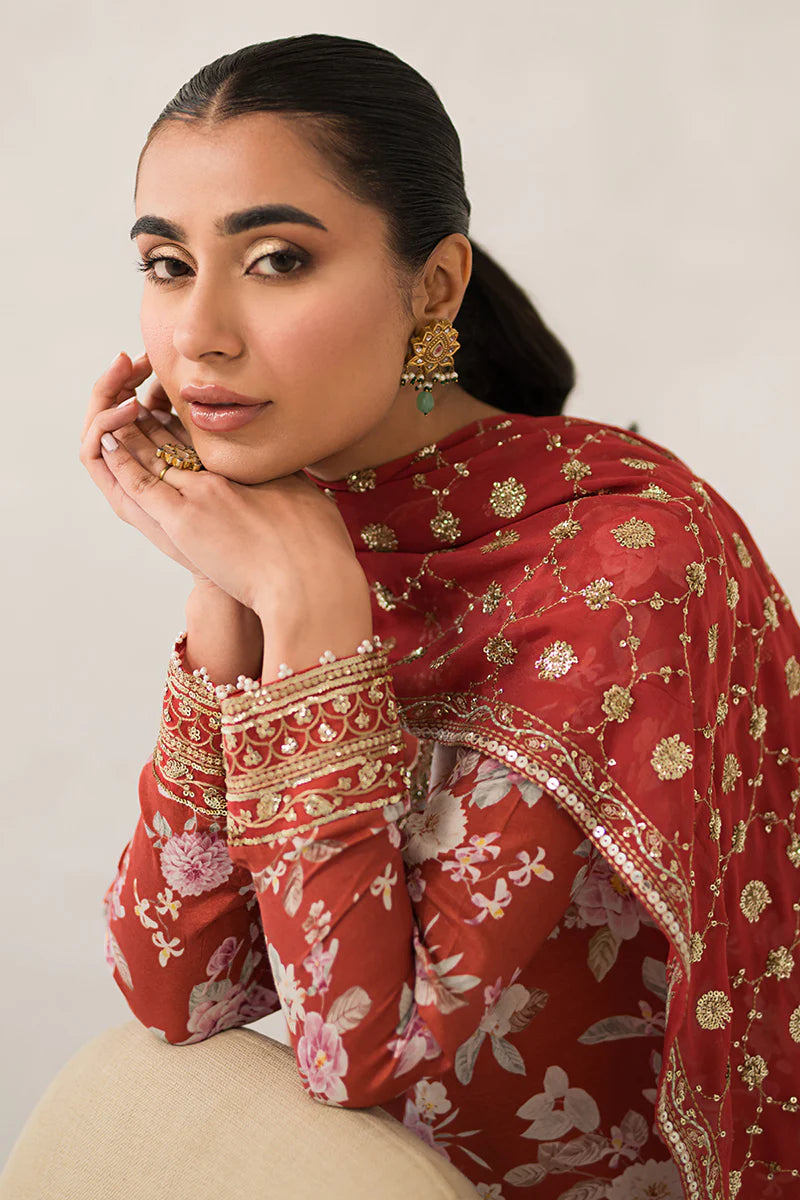 Cross Stitch | Luxe Atelier 24 | Crimson Glow - Pakistani Clothes for women, in United Kingdom and United States