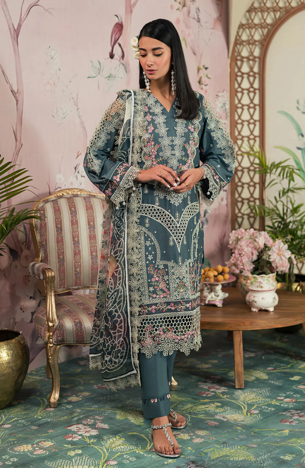 Emaan Adeel | Ayra Luxury Lawn 24 | AR-09 - Hoorain Designer Wear - Pakistani Ladies Branded Stitched Clothes in United Kingdom, United states, CA and Australia