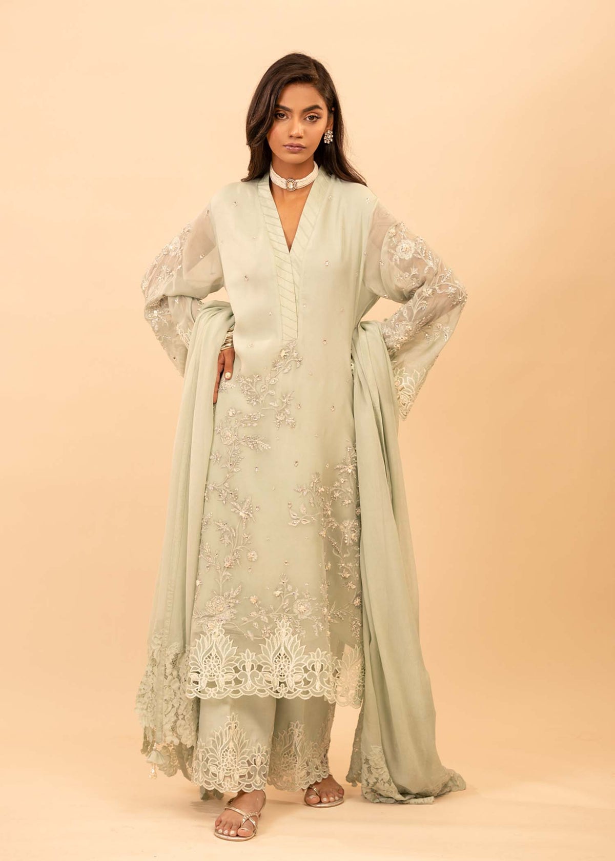 Mahgul | Emerald Hill Formals | Green Pearl - Pakistani Clothes for women, in United Kingdom and United States