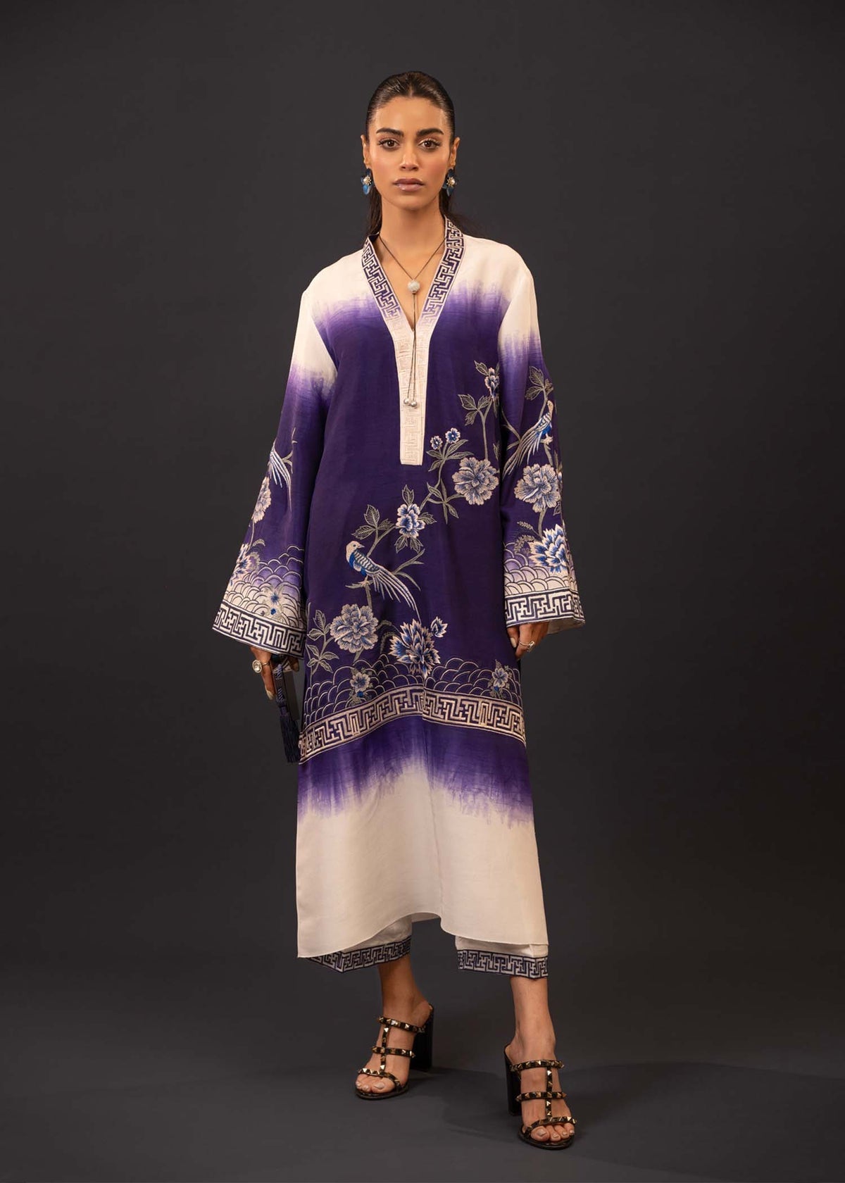 Mahgul | Emerald Hill Formals | Floral Ink - Pakistani Clothes for women, in United Kingdom and United States