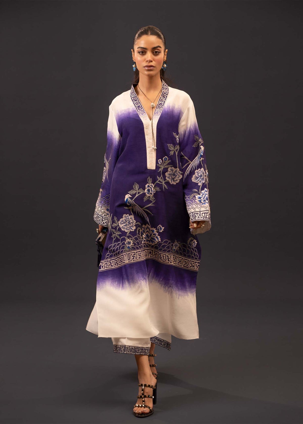 Mahgul | Emerald Hill Formals | Floral Ink - Pakistani Clothes for women, in United Kingdom and United States