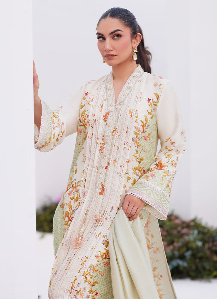 Farah Talib Aziz | Zaza Prints 24 | SAGE TRELLIS SHIRT AND DUPATTA - Pakistani Clothes for women, in United Kingdom and United States