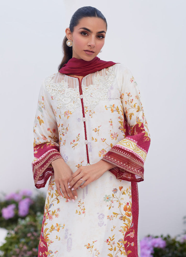 Farah Talib Aziz | Zaza Prints 24 | SANGRIA TRELLIS SHIRT AND DUPATTA - Pakistani Clothes for women, in United Kingdom and United States