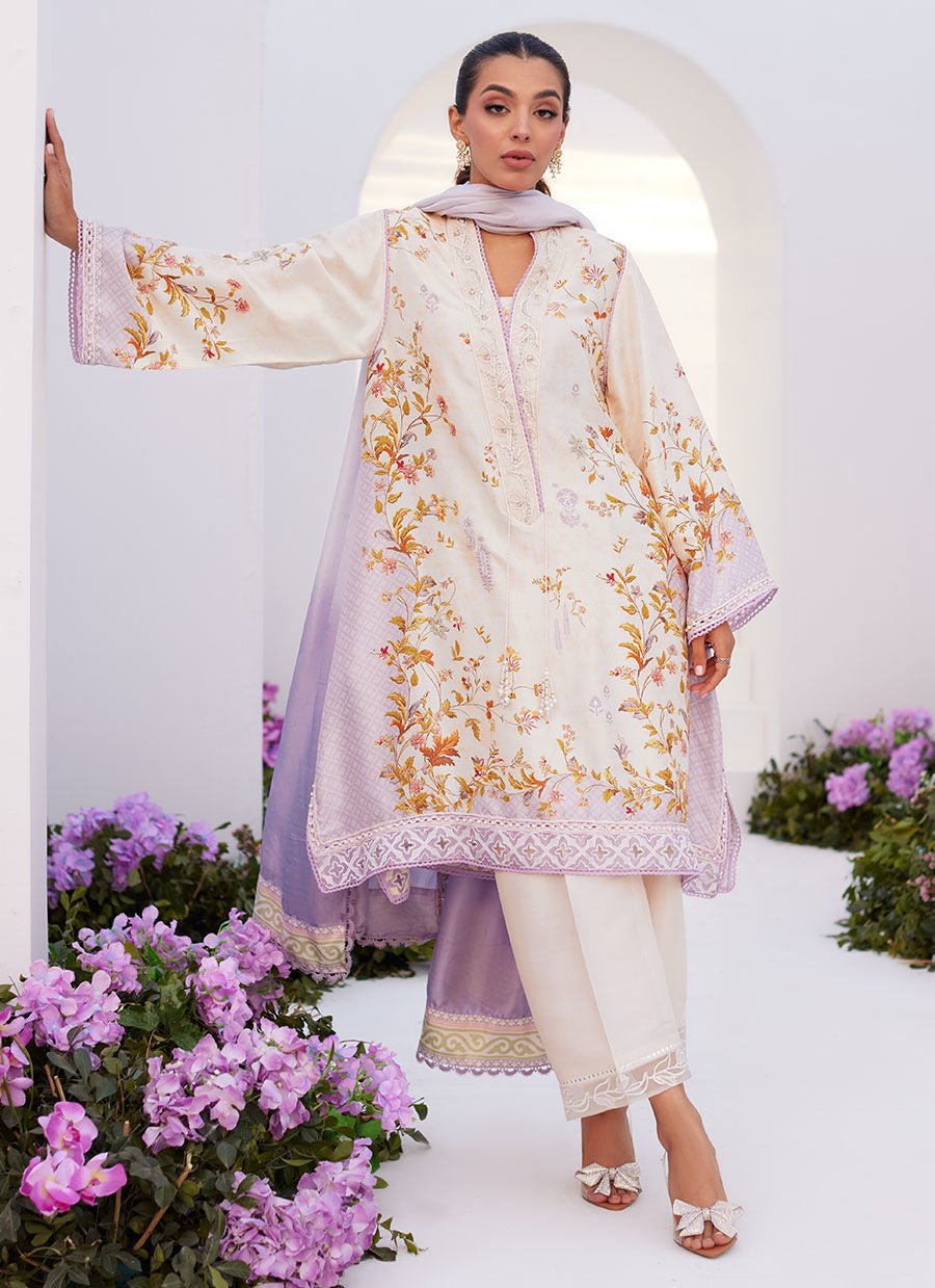 Farah Talib Aziz | Zaza Prints 24 | AMETHYST TRELLIS SHIRT AND DUPATTA - Pakistani Clothes for women, in United Kingdom and United States