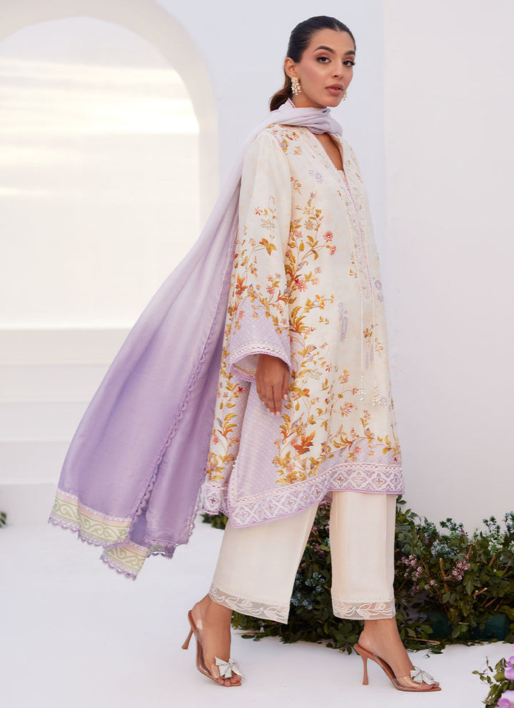 Farah Talib Aziz | Zaza Prints 24 | AMETHYST TRELLIS SHIRT AND DUPATTA - Hoorain Designer Wear - Pakistani Ladies Branded Stitched Clothes in United Kingdom, United states, CA and Australia