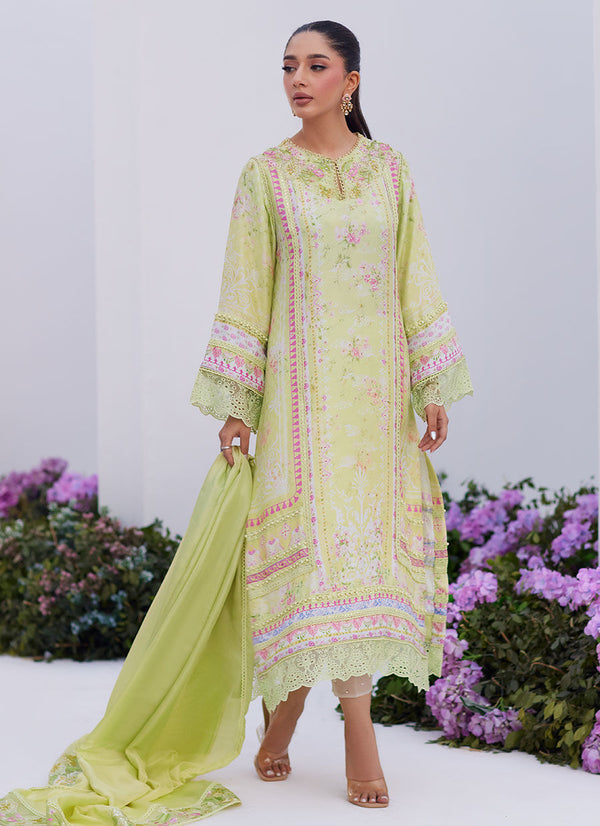 Farah Talib Aziz | Zaza Prints 24 | KELLY LIME SHIRT AND DUPATTA - Hoorain Designer Wear - Pakistani Ladies Branded Stitched Clothes in United Kingdom, United states, CA and Australia