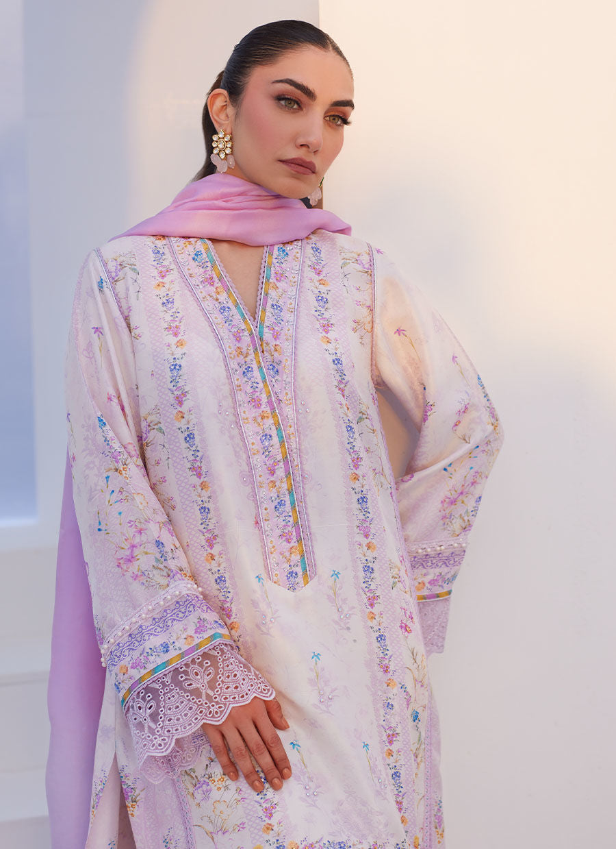 Farah Talib Aziz | Zaza Prints 24 | HEATHER LAVENDER SHIRT AND DUPATTA - Pakistani Clothes for women, in United Kingdom and United States