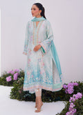 Farah Talib Aziz | Zaza Prints 24 | CYAN OMBRE SHIRT AND DUPATTA - Pakistani Clothes for women, in United Kingdom and United States