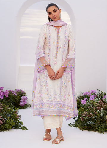 Farah Talib Aziz | Zaza Prints 24 | THISTLE LILAC SHIRT AND DUPATTA - Pakistani Clothes for women, in United Kingdom and United States