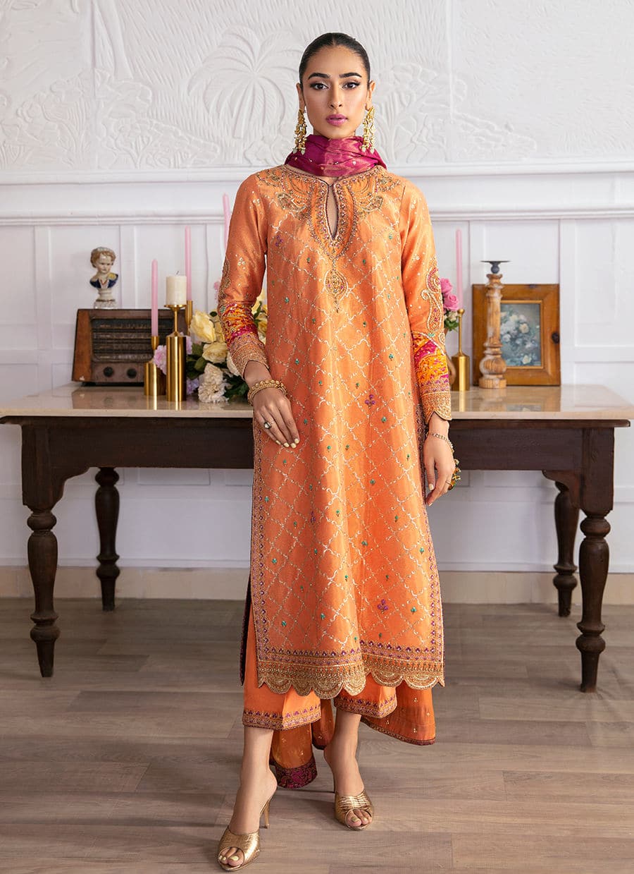 Farah Talib Aziz | Mayna Festive Luxe | ALEEN APRICOT - Pakistani Clothes for women, in United Kingdom and United States