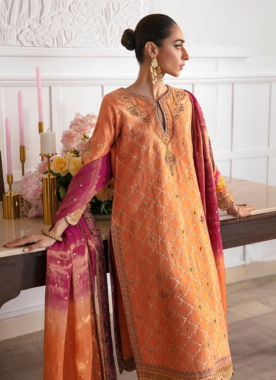 Farah Talib Aziz | Mayna Festive Luxe | ALEEN APRICOT - Pakistani Clothes for women, in United Kingdom and United States