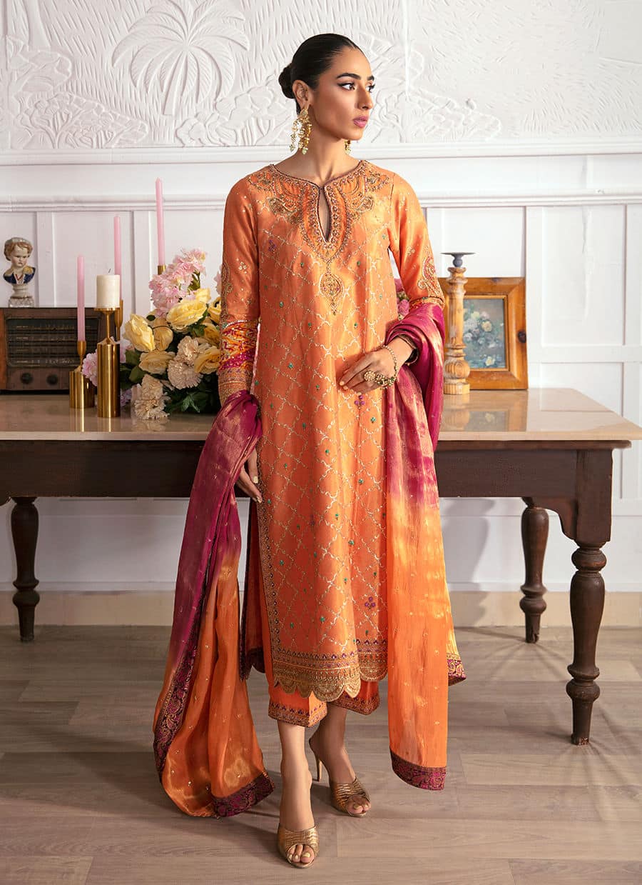 Farah Talib Aziz | Mayna Festive Luxe | ALEEN APRICOT - Pakistani Clothes for women, in United Kingdom and United States