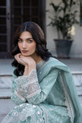 Farasha | Bahaar Embroidered Lawn | Aqua Pearl - Pakistani Clothes for women, in United Kingdom and United States