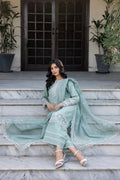 Farasha | Bahaar Embroidered Lawn | Aqua Pearl - Pakistani Clothes for women, in United Kingdom and United States