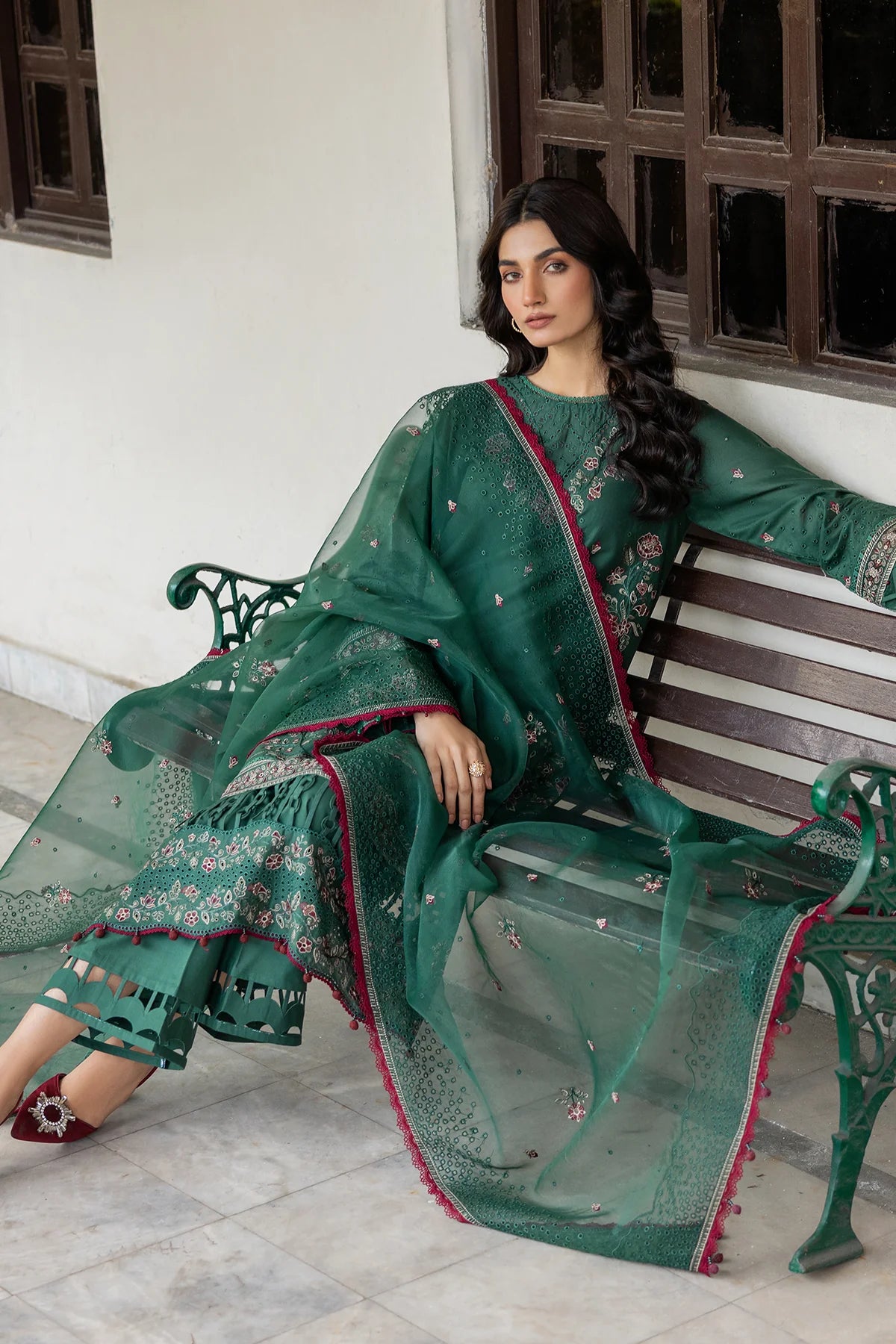 Farasha | Bahaar Embroidered Lawn | Azure Grace - Pakistani Clothes for women, in United Kingdom and United States