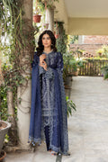 Farasha | Bahaar Embroidered Lawn | Blue Ochre - Pakistani Clothes for women, in United Kingdom and United States