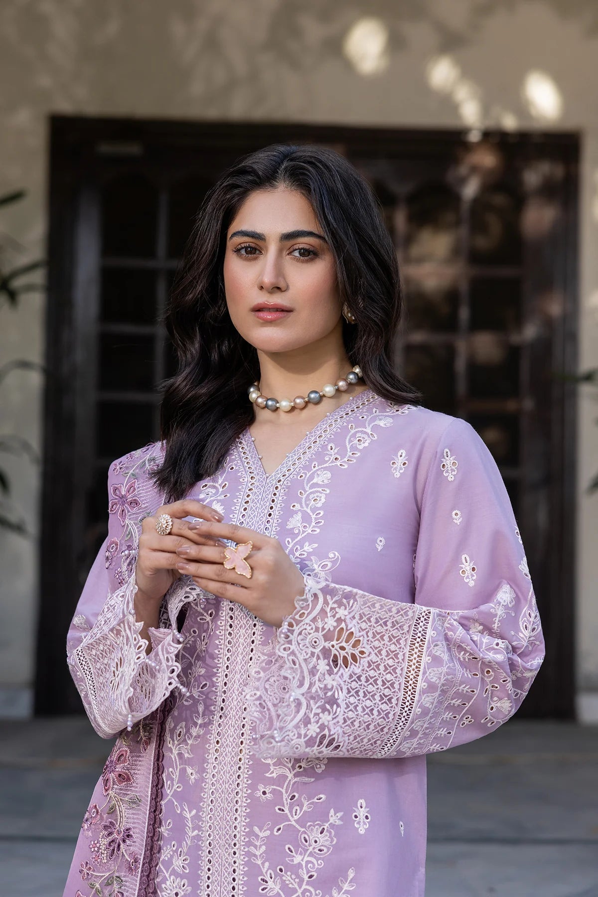 Farasha | Bahaar Embroidered Lawn | Lilac Florine - Pakistani Clothes for women, in United Kingdom and United States