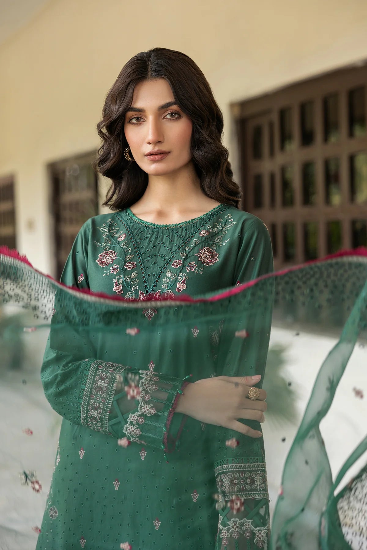 Farasha | Bahaar Embroidered Lawn | Azure Grace - Pakistani Clothes for women, in United Kingdom and United States