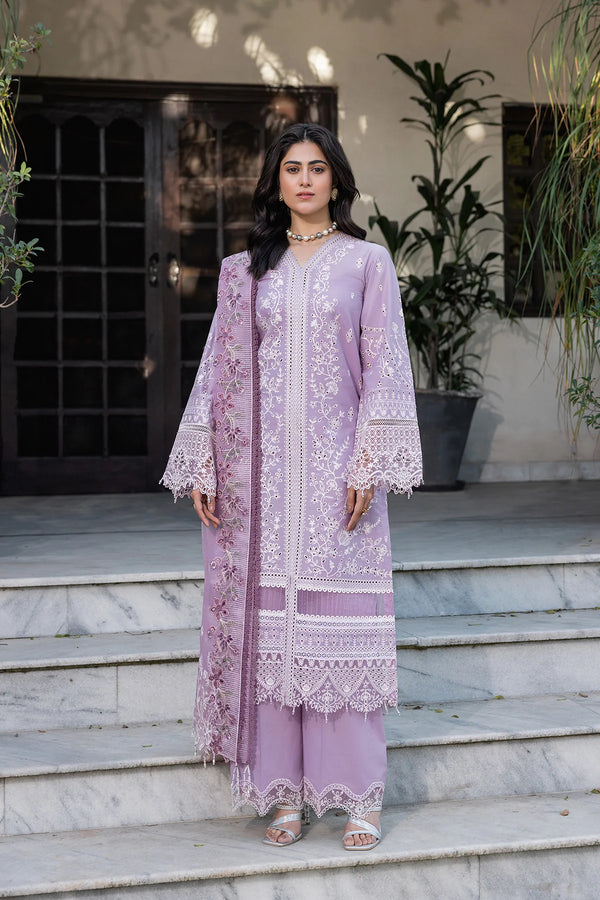 Farasha | Bahaar Embroidered Lawn | Lilac Florine - Hoorain Designer Wear - Pakistani Ladies Branded Stitched Clothes in United Kingdom, United states, CA and Australia