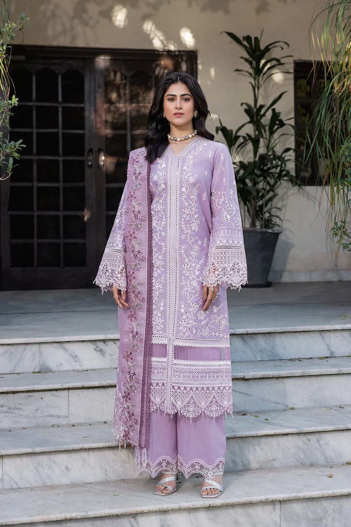 Farasha | Bahaar Embroidered Lawn | Lilac Florine - Pakistani Clothes for women, in United Kingdom and United States