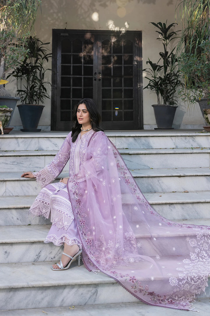 Farasha | Bahaar Embroidered Lawn | Lilac Florine - Pakistani Clothes for women, in United Kingdom and United States