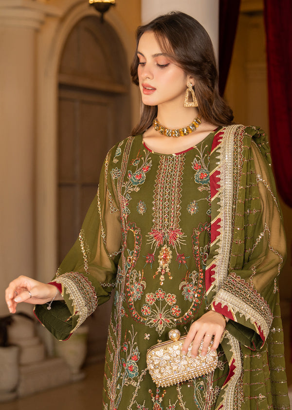 Strawberry | Rimjhim Chiffon Collection | FLS-RJ-002 - Hoorain Designer Wear - Pakistani Ladies Branded Stitched Clothes in United Kingdom, United states, CA and Australia