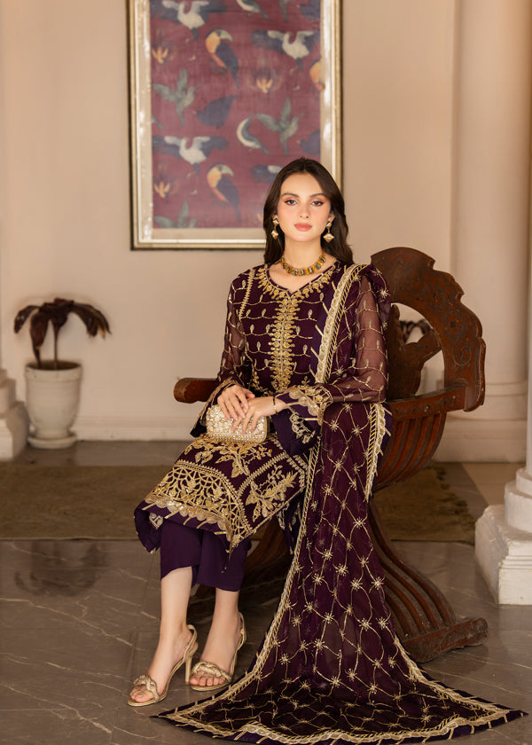 Strawberry | Rimjhim Chiffon Collection | FLS-RJ-004 - Pakistani Clothes for women, in United Kingdom and United States