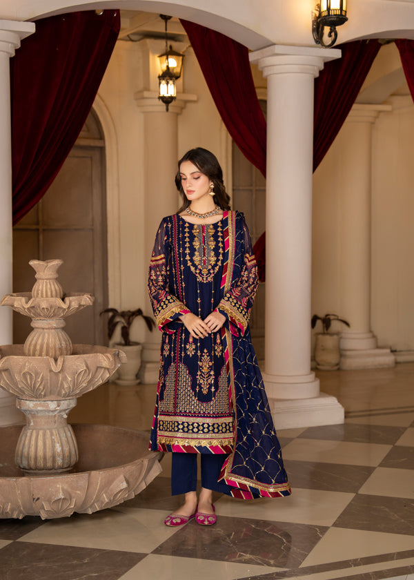 Strawberry | Rimjhim Chiffon Collection | FLS-RJ-005 - Hoorain Designer Wear - Pakistani Ladies Branded Stitched Clothes in United Kingdom, United states, CA and Australia