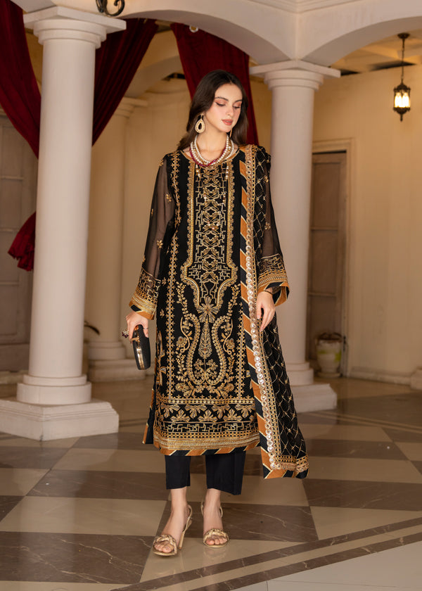 Strawberry | Rimjhim Chiffon Collection | FLS-RJ-001 - Hoorain Designer Wear - Pakistani Ladies Branded Stitched Clothes in United Kingdom, United states, CA and Australia